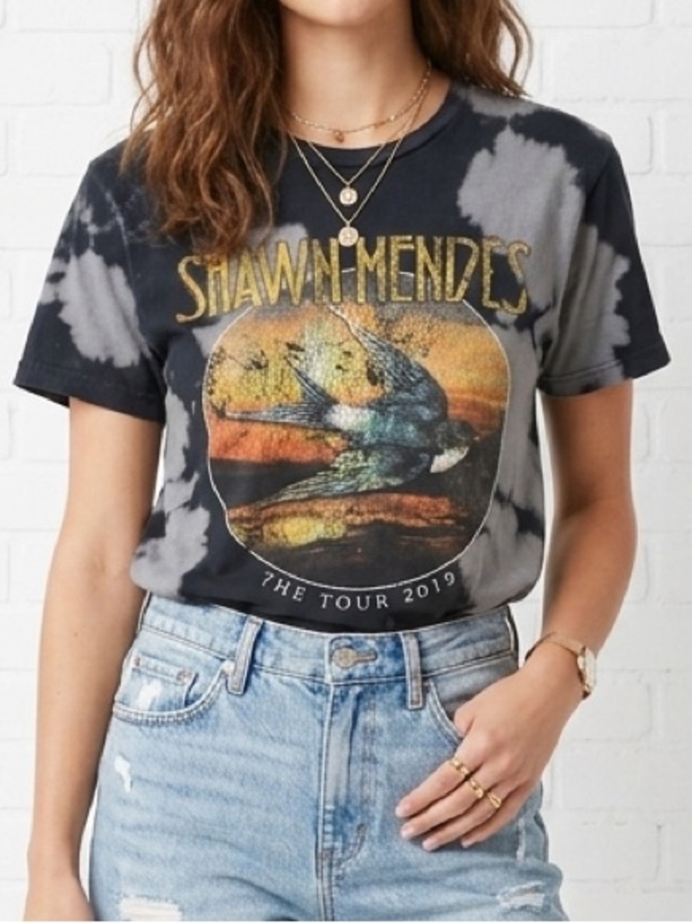 Shawn Mendes 2019 Tour Tie Dye Distressed Graphic Band Tee Small Grunge